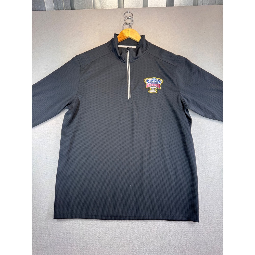Sport-Tek Mens Black Allstate Sugar Bowl Quarter Zip Pullover ST860 Size L